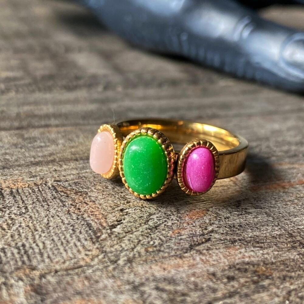 NEW Gold Ring With Stone Accents